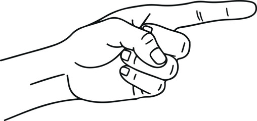 Pointing hand gesture vector illustration with index finger direction sign isolated on light background for instruction, guidance, navigation, and communication design © Nasrin