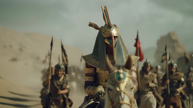 Pharaoh and His Army Set Out to Pursue the Israelites. Exodus Story Scene