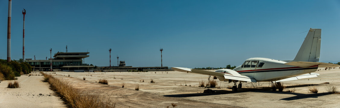 Impressions of the old Ellinikon Athens airport , abandoned in 2001 after the new Athens International Airport Eleftherios Venizelos (ATH) opened for the Olympics.