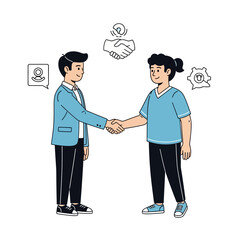 Obraz premium Two Men Shaking Hands in Agreement.