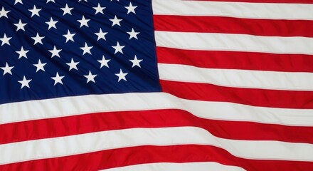 Fototapeta premium American flag waving close-up, United States symbol