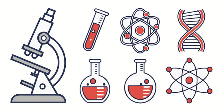 science and laboratory equipment icons Vector