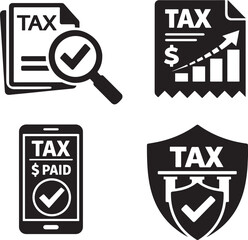 Fototapeta premium Government tax payment and accounting concept collection with finance documentation