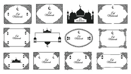 Islamic eid mubarak greeting card frames with traditional ornaments setIslamic eid mubarak greeting card frames with traditional ornaments set © Md Robin Hasan