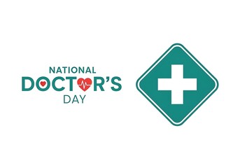 Obraz premium National doctor's day medical awareness logo with green cross