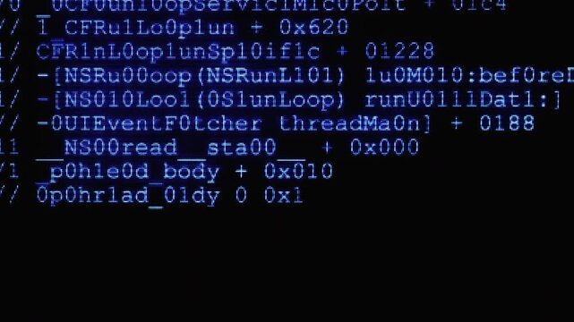 Hacker code on computer screen, suggesting programming, software development, cybersecurity and hacking; close-up pixelated terminal text and script evoke data, networks and digital technology.