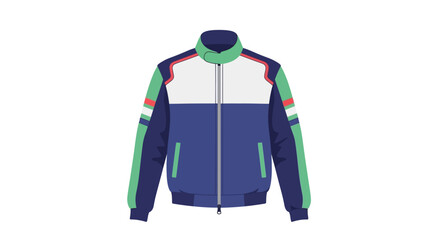 Colorful jacket with zipper closure. © Inayatul