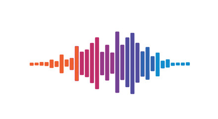 Obraz premium Gradient Colored Bar Style Sound Wave Equalizer Graph, Isolated White Background.