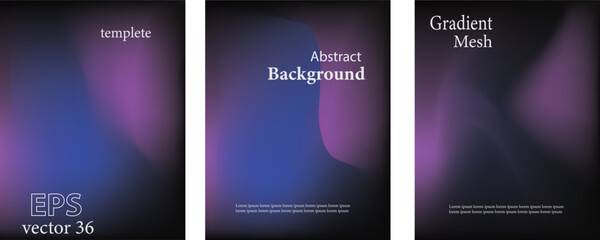 Fototapeta premium Abstract Background Green, Yellow, Blue, pink purple blurred gradient background with aurora shape and light texture on black background. Modern green blur grainy technology background for poster wall