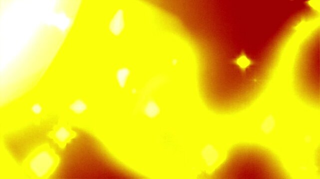 Blazing yellow and red glow pulses warmly. Flickering sparkles dance against the radiant backdrop