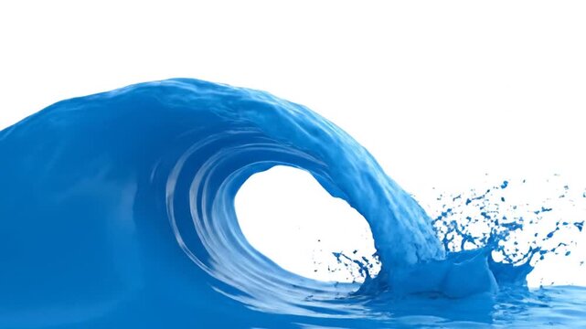 Dynamic Blue Wave - A Captivating Visual of Ocean Power and Fluidity.