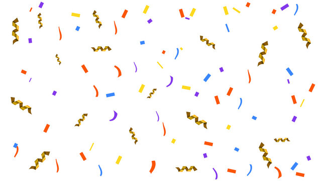 Scattered gold streamers and vibrant confetti filling the frame for a dynamic celebration background with new year with abstract background with special occasion