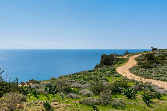 Cape Aspro cliffs, Pissouri, Cyprus stock photo