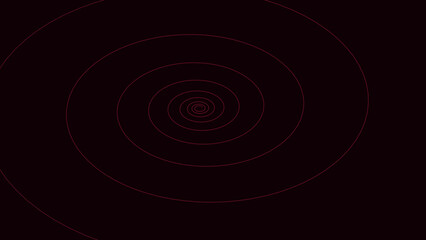 Abstract red spiral vortex expanding into dark infinite space, symbolizing time, depth, and mystery.