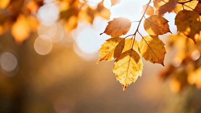 Autumn leaves in sunlight