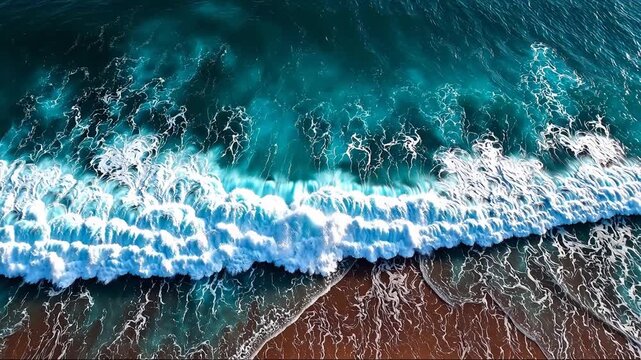 Aerial view of ocean waves
