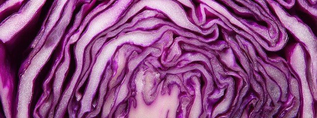 Obraz premium Close up fresh red cabbage . Panoramic banner