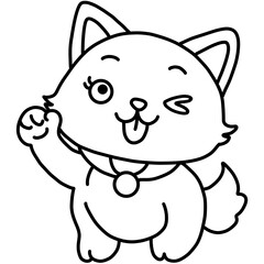 Fototapeta premium The cute animals coloring picture 