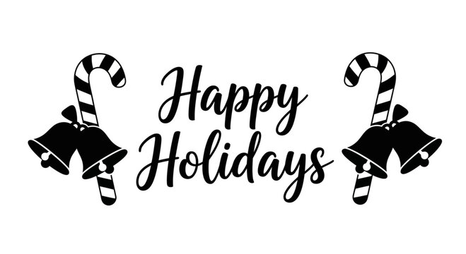 Black and white holiday candy canes.