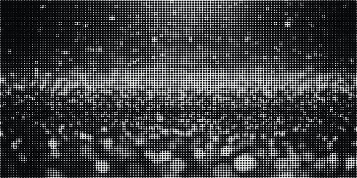 Abstract black and white halftone pattern featuring a high contrast dot matrix texture design Vector