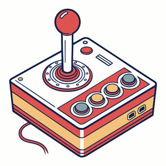 Red and white arcade game joystick controller © Nikil