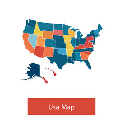 USA Map Infographic With Regional Divisions