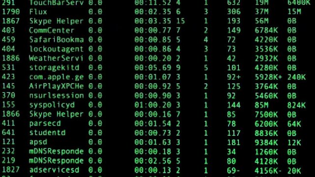 Hacker code on computer screen, suggesting programming, software development, cybersecurity and hacking; close-up pixelated terminal text and script evoke data, networks and digital technology.
