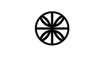 Obraz premium A symmetrical black design on a white background, resembling an enclosed ball