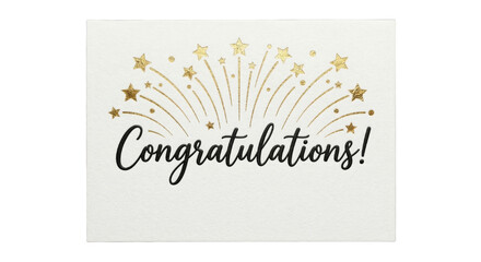 Obraz premium Golden congratulations card with starry design