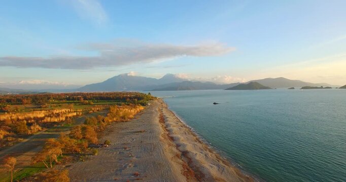 aerial footage of mediterranean beaches and bays gocek fethiye turkey