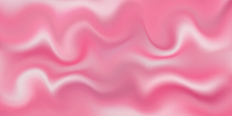 Pink strawberry yogurt or ice cream surface texture with wave pattern. Milk creamy sweet fruit and berry product. Soft and frozen sorbet or dairy pudding smooth top. Realistic vector background. © Qiana