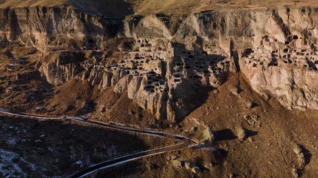 The Vardzia cave monastery complex was built in the 12th-13th centuries. Georgia