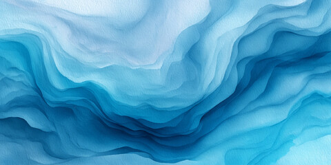Fototapeta premium Abstract blue sea watercolor texture background with flowing ocean waves and soft turquoise liquid design.