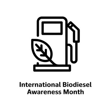 International biodiesel awareness month icon logo with text on background