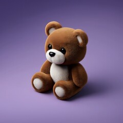 Obraz premium 3d teddy bear icon isolated on purple background