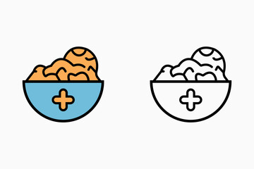 Fototapeta premium Healthy Pet Food Bowl Icon – Veterinary Nutrition and Pet Care Symbol