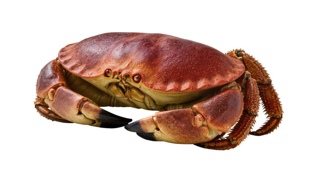Fresh brown edible crab, a delicious marine crustacean, isolated on transparent background, ready for culinary use
