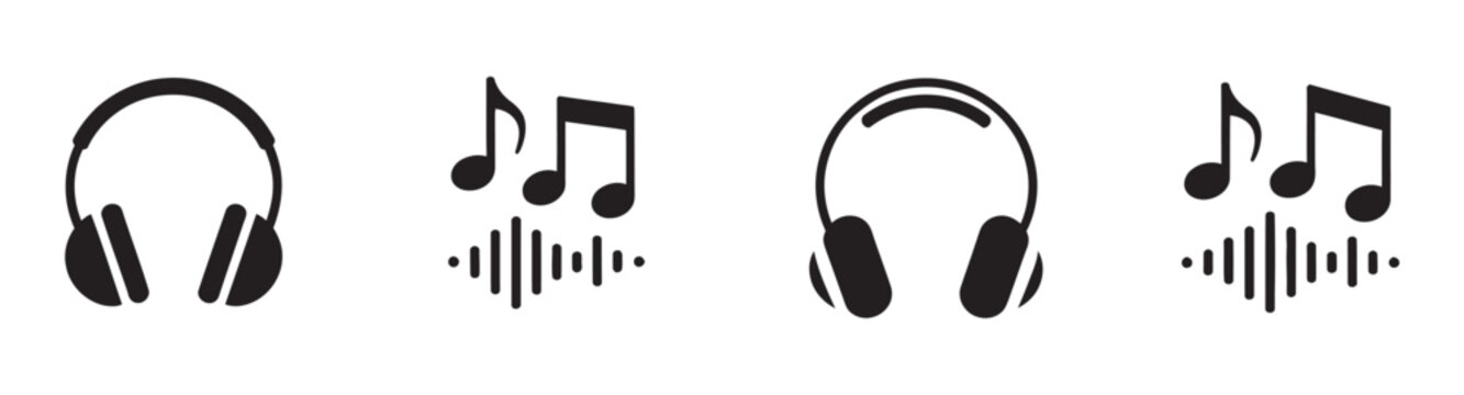 Music notes keys icon set, vector illustration, melody song tune symbols, flat icons for music apps and website, music notes vector collection