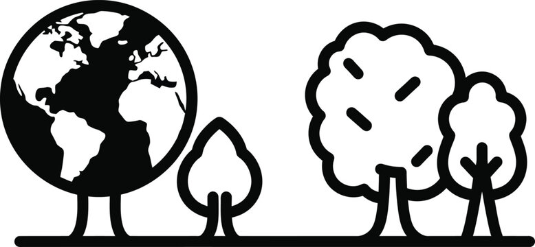 Eco friendly globe with trees