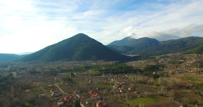 nif a small willage aegean turkey aerial footage of anatolia