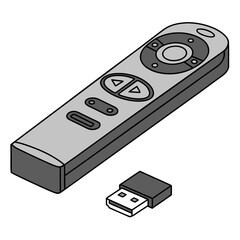 Gray remote control with usb connector usb connector media controller tv remote © vaijan