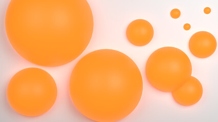 An abstract 3D background with three-dimensional balls creates a modern visual composition, suitable for creative projects and interface design.