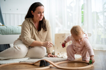 Fototapeta premium Mother and child playing together.