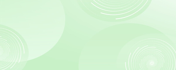 Fototapeta premium Minimalist soft Abstract Background in Gradient green and white Tones with Circles. Circle effect style geometric, abstract background.