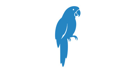 Obraz premium Blue Parrot Bird Illustration Silhouette Profile.