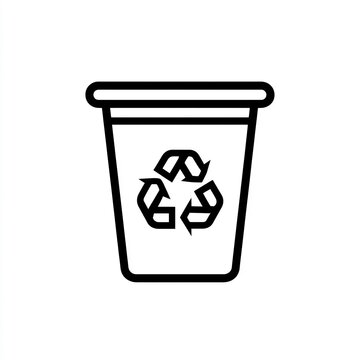 Recycling Bin Icon with Recycling Symbol