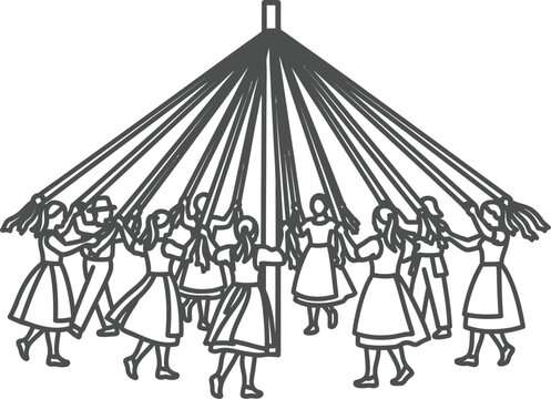 Spring bank holiday may day celebrations with traditional morris dancing