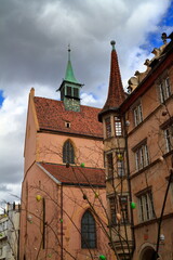 Obraz premium Historic Alsace Church in France with Gothic Architecture