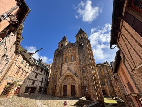 Sainte Foy Abbey Romanesque church in Conques village, Aveyron France
