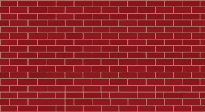 Red brick wall background with repeating brick pattern creating architectural texture suitable for construction, design and urban backgrounds. Clean, red brick wall background texture.